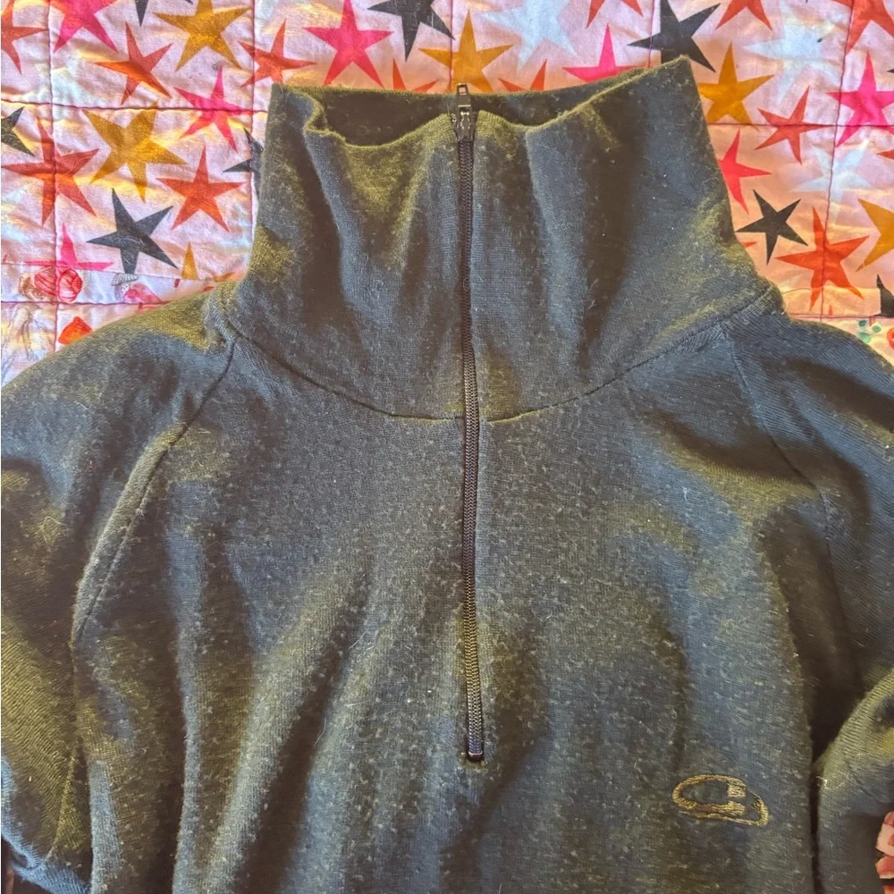 Icebreaker Quarter Zip Wool Thermal Top M - Picture 3 of 6